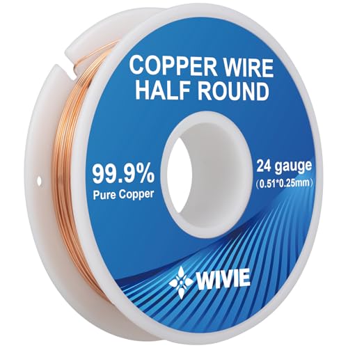 Reiner Kupferdraht halbkreisförmig (totweich), Kupferdraht verwendet für die Schmuckherstellung (50g, 0.5mm x 0.25mm) von WIVIE