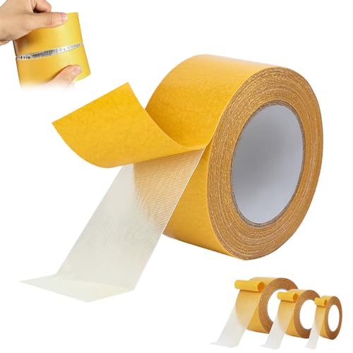 Vozaware Super Tape, stark klebendes, doppelseitiges Gazefaser-Netzband, Super Tape doppelseitiges, super klebriges, widerstandsfähiges, transparentes Klebeband, Netz mit hoher Klebekraft (3cm* 10m) von WIWIDANG