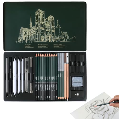 WIYETY 27er Set Skizzen Zeichen Bleistift: Zeichenstifte Set, Sketch Bleistift Set mit Graphitstifte Kohlestifte Extender für Anfänger Zeichnungen, Künstler, Kinder, Erwachsene, Skizzieren Liebhaberin WIYETY 27er Set Skizzen Zeichen Bleistift: Zeichenstifte Set, Sketch Bleistift Set mit Graphitstifte Kohlestifte Extender für Anfänger Zeichnungen, Künstler, Kinder, Erwachsene, Skizzieren Liebhaberin von WIYETY