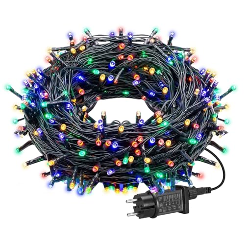 WIYETY LED Lichterkette 200 LED 230cm: Außen Und Innen, IP44 Wasserdicht, 8 Modi Funktionsreich, für Weihnachtsbaum, Party, Hochzeit, Balkon (Bunt) von WIYETY