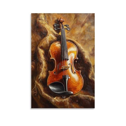 WJHJZQYY Ölgemälde mit Musikinstrumenten - Eine lebendige Violine ruht auf einem Samtstoff, gebadet in goldenem Licht mit satten Texturen, dekoratives Wandbild, modernes Kunstposter, 20 x 30 cm WJHJZQYY Ölgemälde mit Musikinstrumenten - Eine lebendige Violine ruht auf einem Samtstoff, gebadet in goldenem Licht mit satten Texturen, dekoratives Wandbild, modernes Kunstposter, 20 x 30 cm von WJHJZQYY