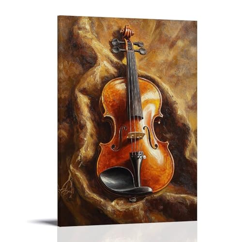 WJHJZQYY Ölgemälde mit Musikinstrumenten - Eine lebendige Violine ruht auf einem Samtstoff, gebadet in goldenem Licht mit satten Texturen, dekoratives Wandbild, modernes Kunstposter, 50 x 75 cm WJHJZQYY Ölgemälde mit Musikinstrumenten - Eine lebendige Violine ruht auf einem Samtstoff, gebadet in goldenem Licht mit satten Texturen, dekoratives Wandbild, modernes Kunstposter, 50 x 75 cm von WJHJZQYY