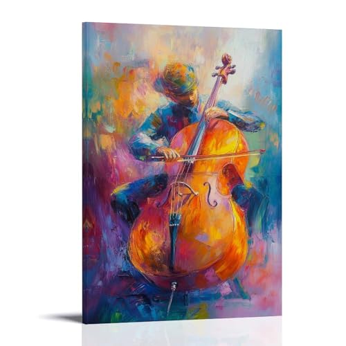 WJHJZQYY Ölgemälde mit Musikinstrumenten – Impressionistischer Cellospieler in Bewegung, verschwommener Hintergrund mit lebendiger Farbpalette, dekoratives Wandbild, modernes Kunstposter, 20 x 30 cm WJHJZQYY Ölgemälde mit Musikinstrumenten – Impressionistischer Cellospieler in Bewegung, verschwommener Hintergrund mit lebendiger Farbpalette, dekoratives Wandbild, modernes Kunstposter, 20 x 30 cm von WJHJZQYY