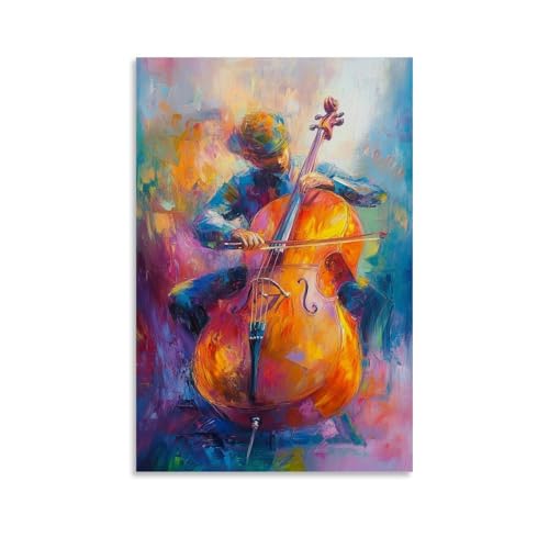 WJHJZQYY Ölgemälde mit Musikinstrumenten – Impressionistischer Cellospieler in Bewegung, verschwommener Hintergrund mit lebendiger Farbpalette, dekoratives Wandbild, modernes Kunstposter, 30 x 45 cm WJHJZQYY Ölgemälde mit Musikinstrumenten – Impressionistischer Cellospieler in Bewegung, verschwommener Hintergrund mit lebendiger Farbpalette, dekoratives Wandbild, modernes Kunstposter, 30 x 45 cm von WJHJZQYY
