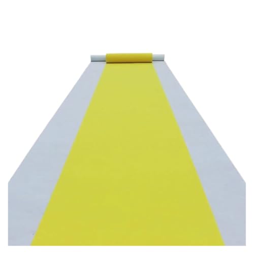 WJIAYAO Hochzeit Gang Läufer 1M/1,2M/1,5M Hochzeit Vlies Outdoor Korridor Läufer Teppich Dekoration Hochzeit Zeremonie Party(Yellow,1.5Mx8M) von WJIAYAO
