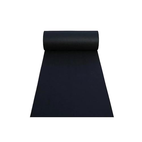 WJIAYAO Hochzeit Gang Läufer Schwarzer Gangläufer-Teppich, geeignet for Hochzeitszeremonie, Party, Bankettdekorationen, drinnen und draußen(9M_1.2M) von WJIAYAO