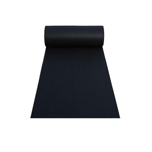 WJIAYAO Hochzeit Gang Läufer Schwarzer Teppich, Gangläufer for Hochzeiten, Dekoration aus Vliesstoff, Filmteppich, Veranstaltung(Black,9M_1.2M) von WJIAYAO