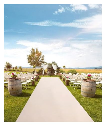 WJIAYAO Hochzeit Gang Läufer Weißer Teppich for Hochzeits-Gangläufer, drinnen und draußen, Party-Dekoration(Color1,5M_1.2M) von WJIAYAO