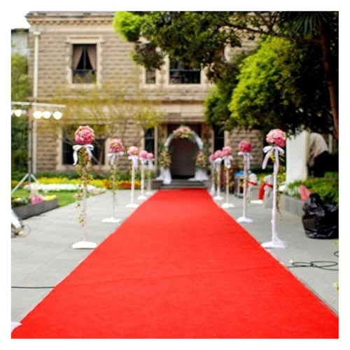 WJIAYAO Hochzeit Gang Läufer Weißer Teppich for Hochzeits-Gangläufer, drinnen und draußen, Party-Dekoration(Red,15M_1.2M) von WJIAYAO
