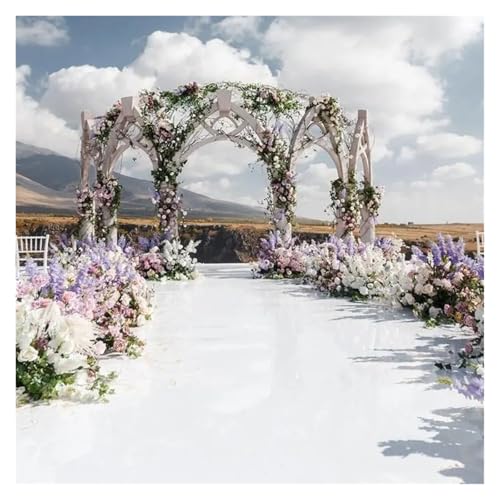 WJIAYAO Hochzeit Gang Läufer Weißer Teppich for Hochzeits-Gangläufer, drinnen und draußen, Party-Dekoration(White,10M_1.2M) von WJIAYAO