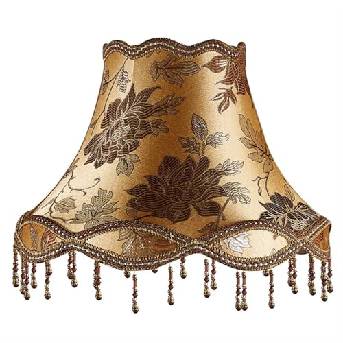 WJIAYAO Vintage-Tischlampenschirm Lampenschirm Home Decor Retro Licht Lampenabdeckung Vintage Tuch Kunst Perlen Spitze Lampenschirm(Color3) von WJIAYAO