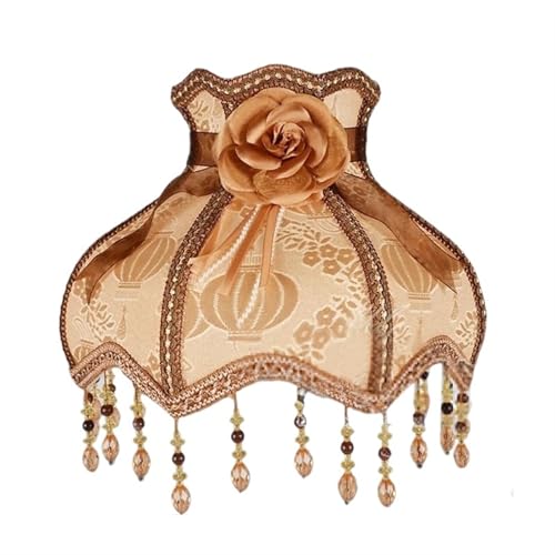 WJIAYAO Vintage-Tischlampenschirm Lampenschirm Licht Lampenabdeckung Hof Vintage Tuch Kunst Perlen Spitze Lampenschirm(Color3) von WJIAYAO