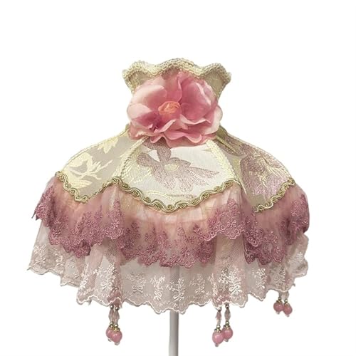 WJIAYAO Vintage-Tischlampenschirm Lampenschirm Retro Perlen Spitze Blume Schlafzimmer Nachttischlampe Stehlampe Wandlampenabdeckung(Color39) von WJIAYAO