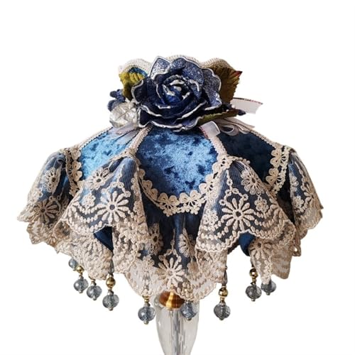 WJIAYAO Vintage-Tischlampenschirm Retro Lampenschirm Vintage Stoff Quaste Spitze Floral Wandlampenschirm Tischlampe(Color1) von WJIAYAO
