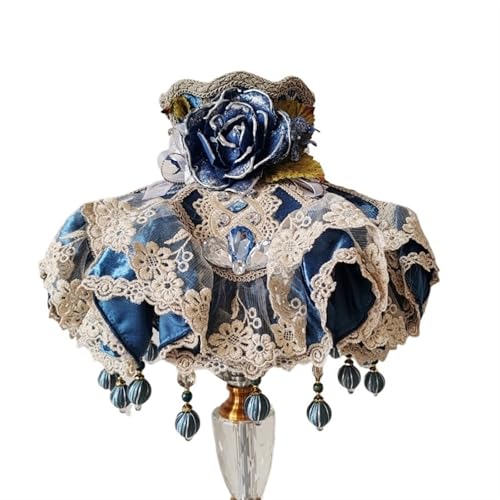 WJIAYAO Vintage-Tischlampenschirm Retro Lampenschirm Vintage Stoff Quaste Spitze Floral Wandlampenschirm Tischlampe(Color3) von WJIAYAO