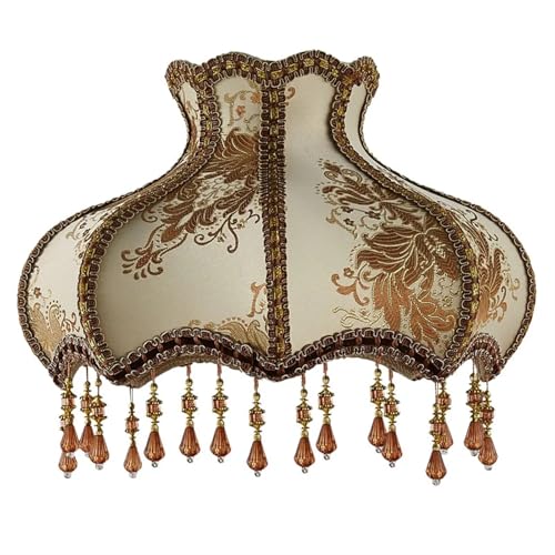 WJIAYAO Vintage-Tischlampenschirm Startseite Lampenschirm Vintage Stoff Perlen Spitze Floral Wandlampe Tischlampe Stehlampe Abdeckung(Color4) von WJIAYAO