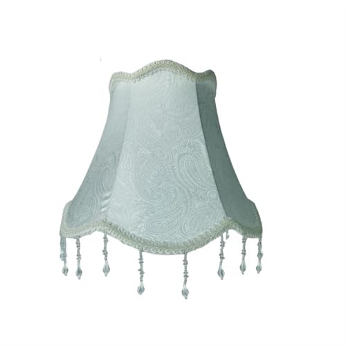 WJIAYAO Vintage-Tischlampenschirm Tischlampenschirm Stoff Nachttischlampe Wandleuchte Lampenschirme Fransen Perlen Lampenabdeckung Dekor Tischlampenabdeckung(Color4) von WJIAYAO