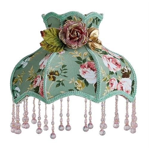WJIAYAO Vintage-Tischlampenschirm Vintage Home Lampenschirm Stoff Perlen Spitze Floral Wandlampe Tischlampe Stehlampe Abdeckung(Color11) von WJIAYAO