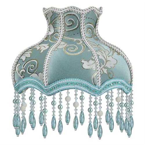 WJIAYAO Vintage-Tischlampenschirm Vintage Home Lampenschirm Stoff Perlen Spitze Floral Wandlampe Tischlampe Stehlampe Abdeckung(Color13) von WJIAYAO