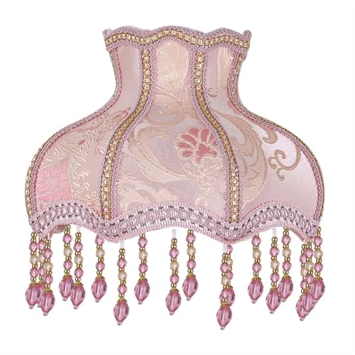 WJIAYAO Vintage-Tischlampenschirm Vintage Home Lampenschirm Stoff Perlen Spitze Floral Wandlampe Tischlampe Stehlampe Abdeckung(Color16) von WJIAYAO
