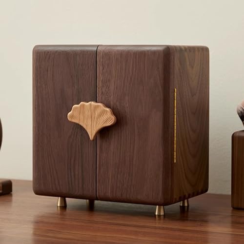 WJKBZQ Doppeltürige Schmuckschatulle aus Holz 5-stöckiger Großer Schmuckhalter mit Samtfutter und Messinggriff für Halsketten, Ringe, Ohrringe und Uhren Aufbewahrungsbox Display WJKBZQ Doppeltürige Schmuckschatulle aus Holz 5-stöckiger Großer Schmuckhalter mit Samtfutter und Messinggriff für Halsketten, Ringe, Ohrringe und Uhren Aufbewahrungsbox Display von WJKBZQ