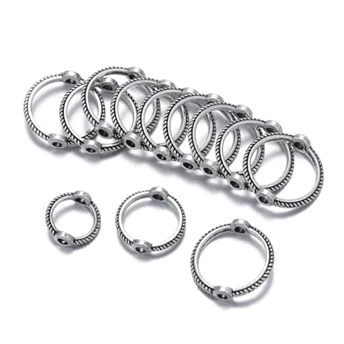 10–100 Stück Vintage runder Rahmen gewickelt Perlen Verbindungsringe Abstandshalter Splitter Durchgangsloch Perlenkappe DIY Armband zur Schmuckherstellung FüR ArmbäNder Diy Schmuckherstellung(Sliver- 10–100 Stück Vintage runder Rahmen gewickelt Perlen Verbindungsringe Abstandshalter Splitter Durchgangsloch Perlenkappe DIY Armband zur Schmuckherstellung FüR ArmbäNder Diy Schmuckherstellung(Sliver- von WJLYDM