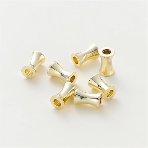 20 STÜCKE 5-10mm 14/18 Karat Goldfarbe Überzogene Messing Zylindrische Spacer Perlen Armband Perlen Schmuck Zubehör FüR ArmbäNder Diy Schmuckherstellung(14K Gold,5 x 8mm) von WJLYDM