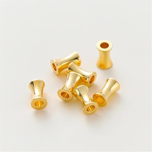 20 STÜCKE 5-10mm 14/18 Karat Goldfarbe Überzogene Messing Zylindrische Spacer Perlen Armband Perlen Schmuck Zubehör FüR ArmbäNder Diy Schmuckherstellung(18K Gold,3.5 x 7mm) von WJLYDM