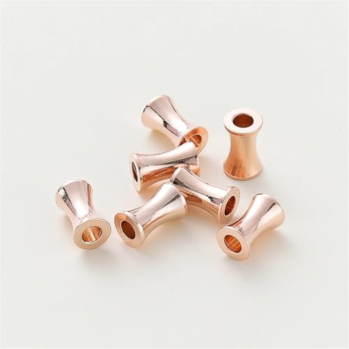 20 STÜCKE 5-10mm 14/18 Karat Goldfarbe Überzogene Messing Zylindrische Spacer Perlen Armband Perlen Schmuck Zubehör FüR ArmbäNder Diy Schmuckherstellung(Rose Gold,5 x 8mm) von WJLYDM