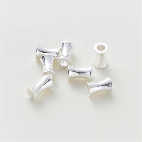 20 STÜCKE 5-10mm 14/18 Karat Goldfarbe Überzogene Messing Zylindrische Spacer Perlen Armband Perlen Schmuck Zubehör FüR ArmbäNder Diy Schmuckherstellung(Silver,4 x 6mm) von WJLYDM