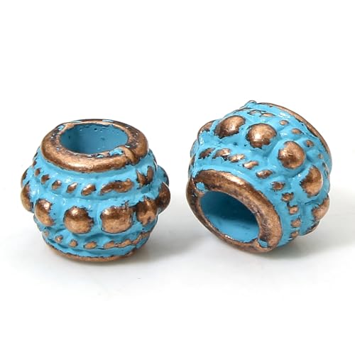 20 Stück Vintage Patina Spacer Perlen Herstellung Antike Kupfer Blau Geometrische Metallperlen for DIY Schmuckherstellung Halskettenbeschläge FüR ArmbäNder Diy Schmuckherstellung(8x7mm-Style7) von WJLYDM