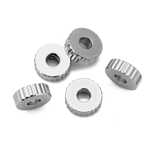 30 Stück 6 mm Edelstahl Textur Flache Perlen Spacer Perlen for Armbänder Halskette DIY Schmuckherstellung Runde Charm Zubehör FüR ArmbäNder Diy Schmuckherstellung(Steel-C 30pcs) von WJLYDM