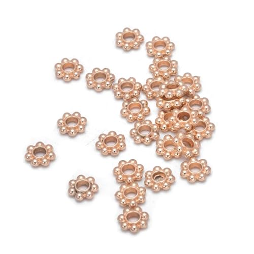 300 Stücke 4/6mm Legierung Blume Spacer Perlen Daisy Metall Schmuck Spacer for Armband Halskette Schmuck Machen FüR ArmbäNder Diy Schmuckherstellung(KC Gold,Dia 5mm) von WJLYDM