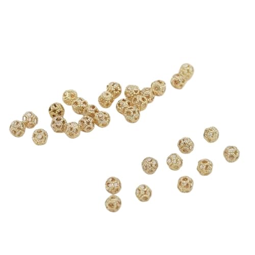 4mm 14K vergoldetes/versilbertes Messing, runde, ausgehöhlte kleine Perlen, Zubehör zur Schmuckherstellung, DIY-Zubehör, Spacer-Perlen FüR ArmbäNder Diy Schmuckherstellung(14K Gold Plated,100 pieces) 4mm 14K vergoldetes/versilbertes Messing, runde, ausgehöhlte kleine Perlen, Zubehör zur Schmuckherstellung, DIY-Zubehör, Spacer-Perlen FüR ArmbäNder Diy Schmuckherstellung(14K Gold Plated,100 pieces) von WJLYDM