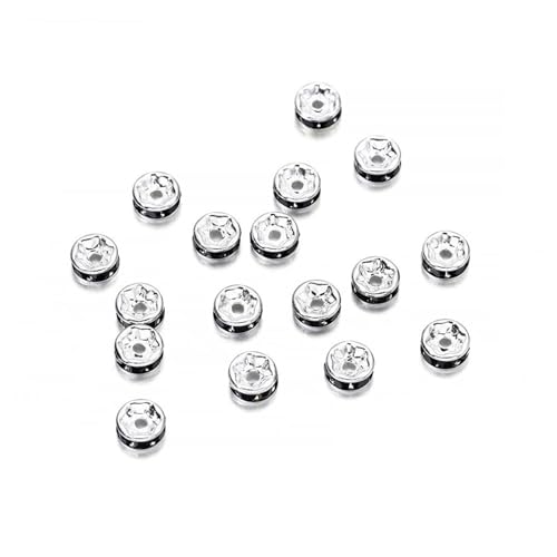 50/100 Stück 4 6 8 10 mm Strass Rondellen Kristallperlen Lose Abstandsperlen zur DIY Schmuckherstellung Zubehör Zubehör FüR ArmbäNder Diy Schmuckherstellung(Black,8mm x 50Pcs) von WJLYDM