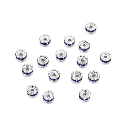 50/100 Stück 4 6 8 10 mm Strass Rondellen Kristallperlen Lose Abstandsperlen zur DIY Schmuckherstellung Zubehör Zubehör FüR ArmbäNder Diy Schmuckherstellung(Blue,6mm x 50Pcs) von WJLYDM