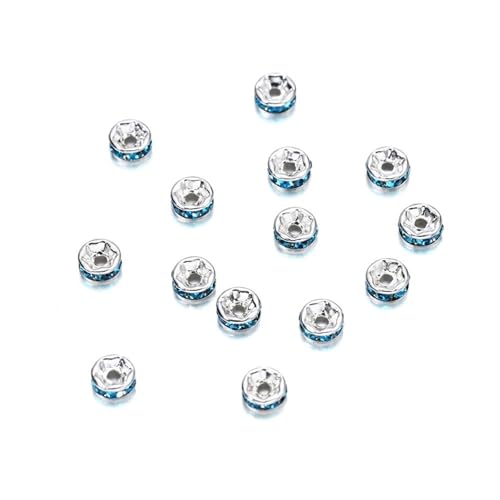 50/100 Stück 4 6 8 10 mm Strass Rondellen Kristallperlen Lose Abstandsperlen zur DIY Schmuckherstellung Zubehör Zubehör FüR ArmbäNder Diy Schmuckherstellung(Blue1,6mm x 50Pcs) von WJLYDM