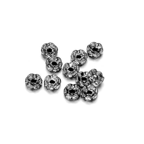 50/100 Stück 4 6 8 10 mm Strass Rondellen Kristallperlen Lose Abstandsperlen zur DIY Schmuckherstellung Zubehör Zubehör FüR ArmbäNder Diy Schmuckherstellung(Gun black 02,8mm x 50Pcs) von WJLYDM