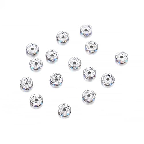 50/100 Stück 4 6 8 10 mm Strass Rondellen Kristallperlen Lose Abstandsperlen zur DIY Schmuckherstellung Zubehör Zubehör FüR ArmbäNder Diy Schmuckherstellung(Magic Color,4mm x 50Pcs) von WJLYDM