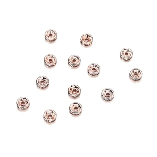 50/100 Stück 4 6 8 10 mm Strass Rondellen Kristallperlen Lose Abstandsperlen zur DIY Schmuckherstellung Zubehör Zubehör FüR ArmbäNder Diy Schmuckherstellung(Rose Gold,8mm x 100Pcs) von WJLYDM