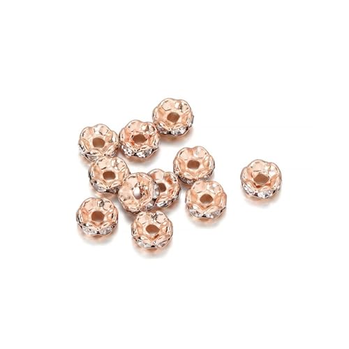 50/100 Stück 4 6 8 10 mm Strass Rondellen Kristallperlen Lose Abstandsperlen zur DIY Schmuckherstellung Zubehör Zubehör FüR ArmbäNder Diy Schmuckherstellung(Rose gold 02,6mm x 50Pcs) von WJLYDM