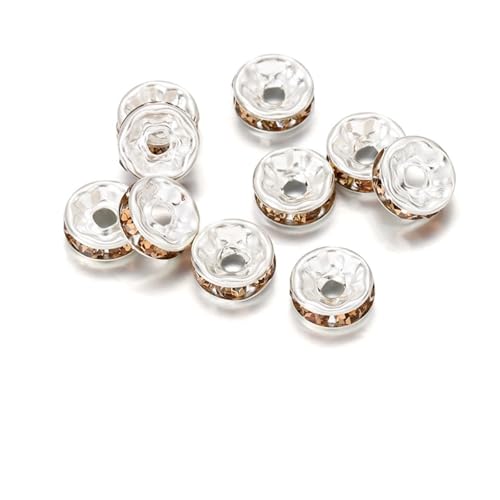 50/100 Stück 4 6 8 10 mm Strass Rondellen Kristallperlen Lose Abstandsperlen zur DIY Schmuckherstellung Zubehör Zubehör FüR ArmbäNder Diy Schmuckherstellung(Yellow,8mm x 50Pcs) von WJLYDM