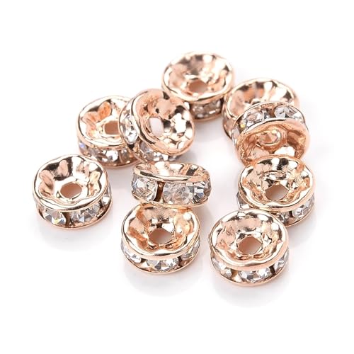 50/100 Stück Strass-Abstandshalterperlen Mix Farbe Kristall Metall Abstandshalter for Schmuckherstellung DIY Ohrringe Armbänder Zubehör FüR ArmbäNder Diy Schmuckherstellung(KC,6mm 100pcs) von WJLYDM