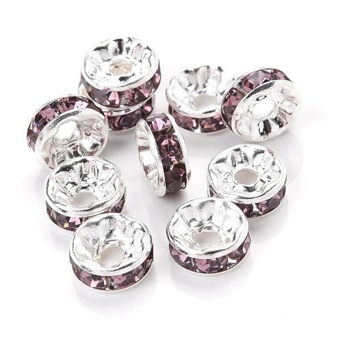 50/100 Stück Strass-Abstandshalterperlen Mix Farbe Kristall Metall Abstandshalter for Schmuckherstellung DIY Ohrringe Armbänder Zubehör FüR ArmbäNder Diy Schmuckherstellung(Light purple,10mm 50pcs) 50/100 Stück Strass-Abstandshalterperlen Mix Farbe Kristall Metall Abstandshalter for Schmuckherstellung DIY Ohrringe Armbänder Zubehör FüR ArmbäNder Diy Schmuckherstellung(Light purple,10mm 50pcs) von WJLYDM