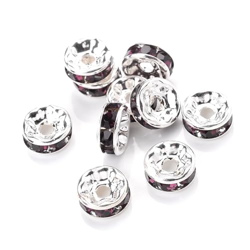 50/100 Stück Strass-Abstandshalterperlen Mix Farbe Kristall Metall Abstandshalter for Schmuckherstellung DIY Ohrringe Armbänder Zubehör FüR ArmbäNder Diy Schmuckherstellung(Purple red,6mm 100pcs) 50/100 Stück Strass-Abstandshalterperlen Mix Farbe Kristall Metall Abstandshalter for Schmuckherstellung DIY Ohrringe Armbänder Zubehör FüR ArmbäNder Diy Schmuckherstellung(Purple red,6mm 100pcs) von WJLYDM