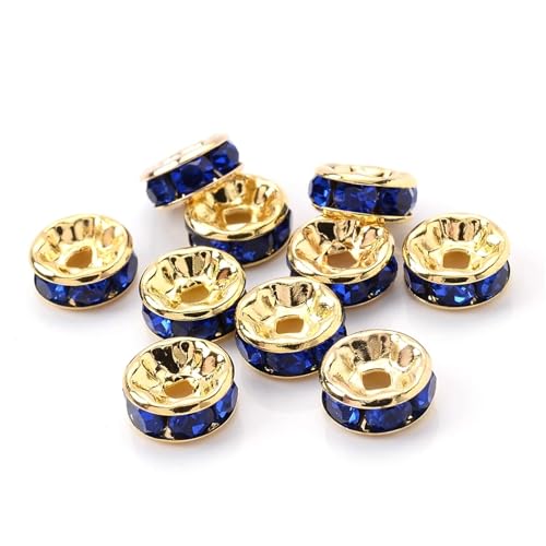 50/100 Stück Strass-Abstandshalterperlen Mix Farbe Kristall Metall Abstandshalter for Schmuckherstellung DIY Ohrringe Armbänder Zubehör FüR ArmbäNder Diy Schmuckherstellung(Sapphire gold,4mm 100pcs) 50/100 Stück Strass-Abstandshalterperlen Mix Farbe Kristall Metall Abstandshalter for Schmuckherstellung DIY Ohrringe Armbänder Zubehör FüR ArmbäNder Diy Schmuckherstellung(Sapphire gold,4mm 100pcs) von WJLYDM
