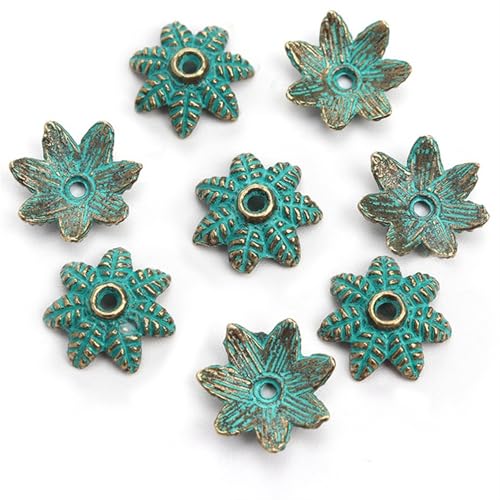 50 STÜCKE 10 Stile Antike Grüne Farbe Metall Spacer Perlenkappe for Diy Schmuckherstellung Zubehör Groß FüR ArmbäNder Diy Schmuckherstellung(Color-1) von WJLYDM