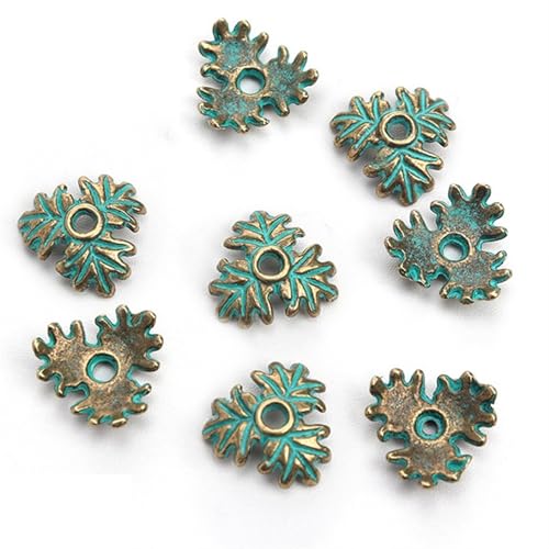 50 STÜCKE 10 Stile Antike Grüne Farbe Metall Spacer Perlenkappe for Diy Schmuckherstellung Zubehör Groß FüR ArmbäNder Diy Schmuckherstellung(Color-2) von WJLYDM