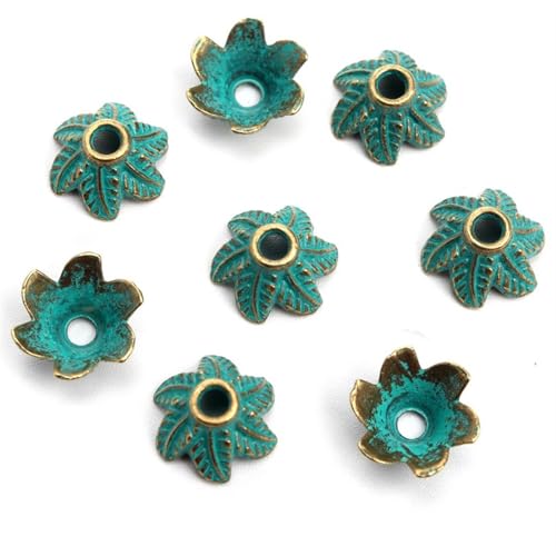 50 STÜCKE 10 Stile Antike Grüne Farbe Metall Spacer Perlenkappe for Diy Schmuckherstellung Zubehör Groß FüR ArmbäNder Diy Schmuckherstellung(Color-9) von WJLYDM