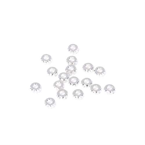 Metallperlen in Großpackungen, 18 Karat vergoldetes Messing, runde gewellte Abstandsperlen for Armband, Halskette, DIY, Perlenherstellung, Schmuckherstellung FüR ArmbäNder Diy Schmuckherstellung(Silve Metallperlen in Großpackungen, 18 Karat vergoldetes Messing, runde gewellte Abstandsperlen for Armband, Halskette, DIY, Perlenherstellung, Schmuckherstellung FüR ArmbäNder Diy Schmuckherstellung(Silve von WJLYDM
